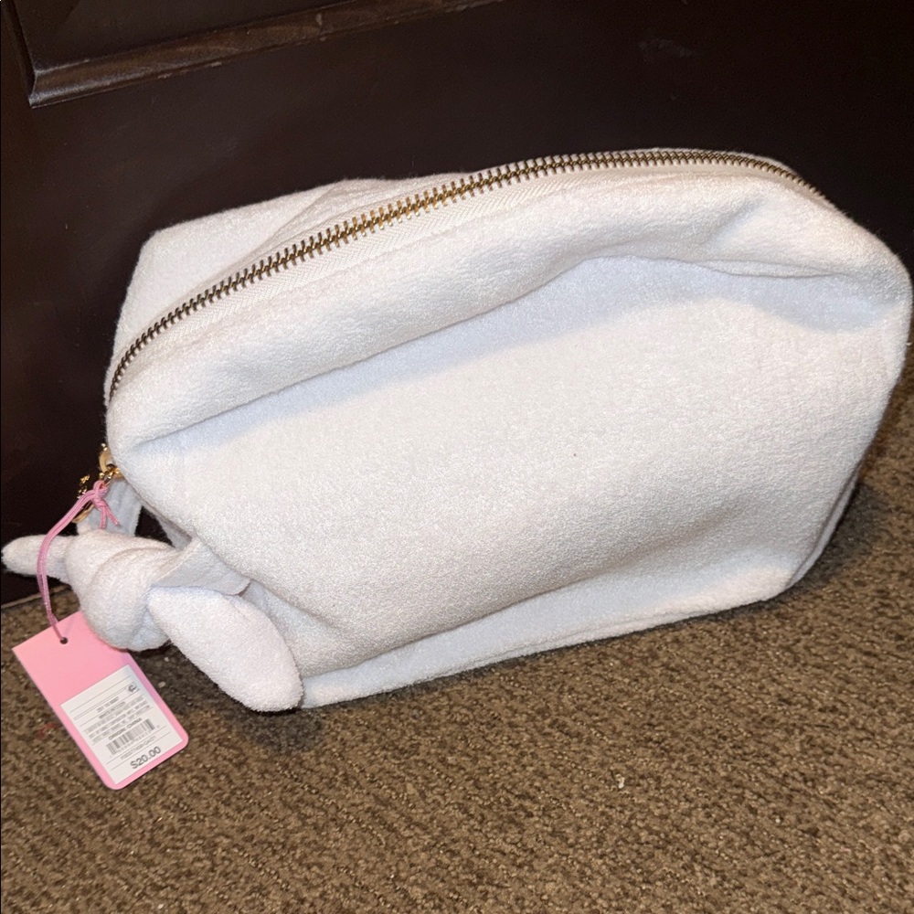NWT Stoney Clover Lane x Target White Zip Pouch Cosmetic Bag with Knot Accent